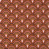 Printed Acryl Coated Cotton GINZA Plum / Orange